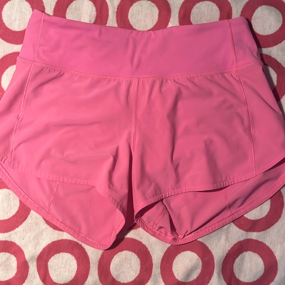 pink lululemon shorts sporty althetic teen women size 6 barely used hot pink six